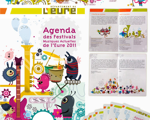 Mascottes vectorielles pour agenda