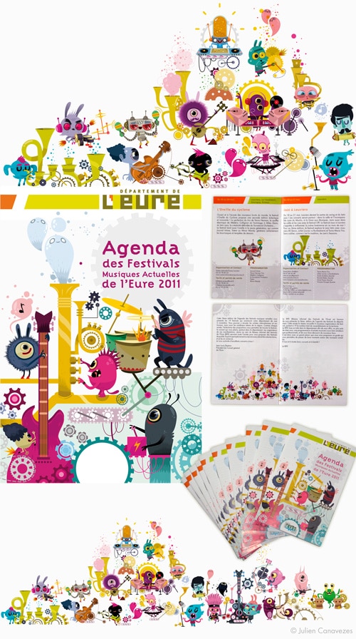 Mascottes vectorielles pour agenda