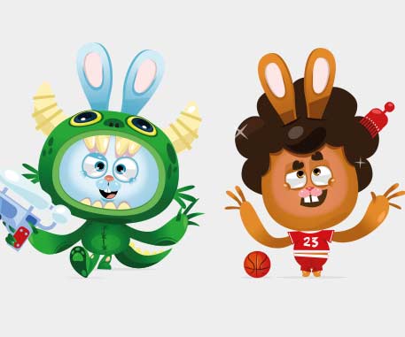 Personnage jeunesse et mascotte 2D / 3D