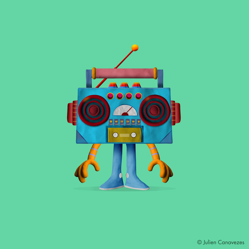 ghetto blaster character design