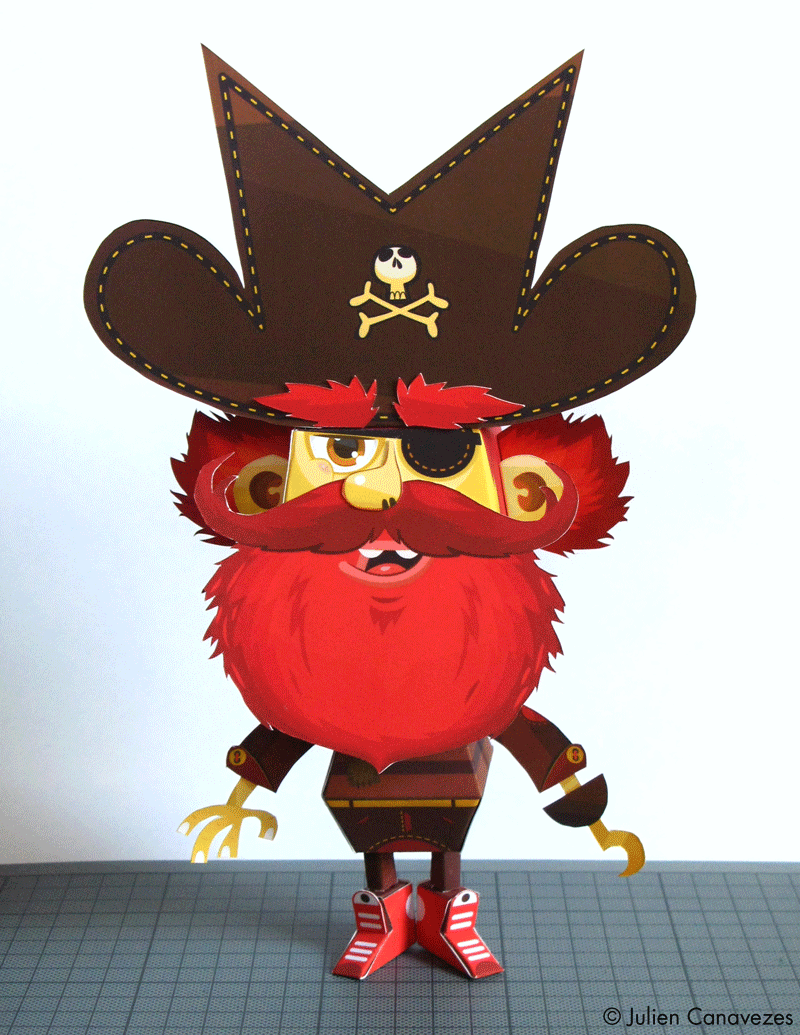 turning paper toy pirate
