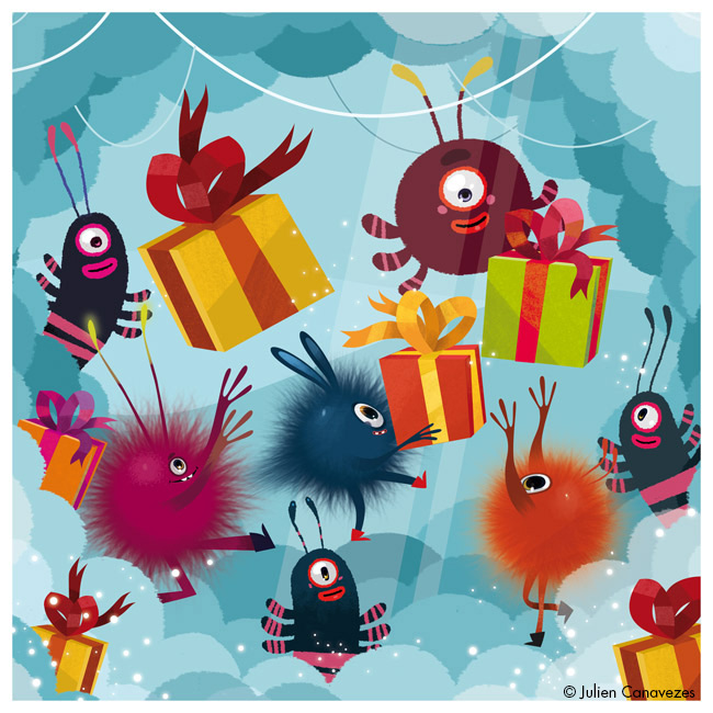 illustrateur carte cadeaux