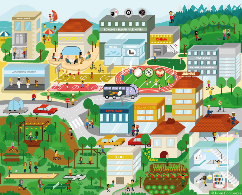 Illustration d une ville isom trique sous forme de map Illustration d une ville isom trique sous forme de map