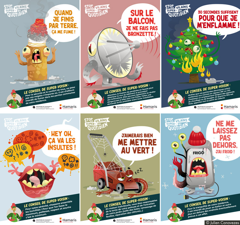 illustrateur incivilites campagne proprete